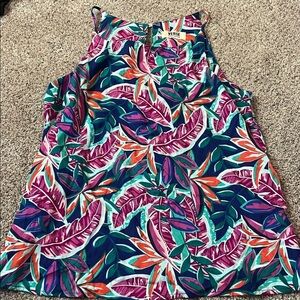 Verse tropical floral sleeveless blouse medium